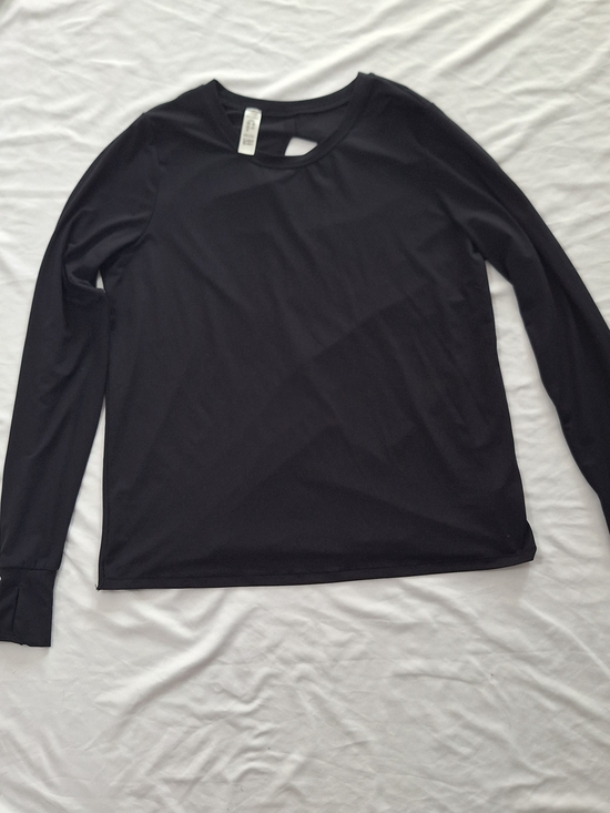 SPANX Tops - Spanx Black Long Sleeve with Thump Holes Open Back Women's Shirt Large